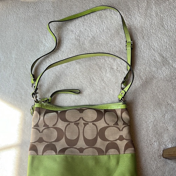 Coach brown and green monogram bag - Picture 3 of 7